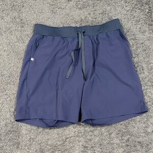 Figs Men's Slate Blue Athletic Drawstring Shorts